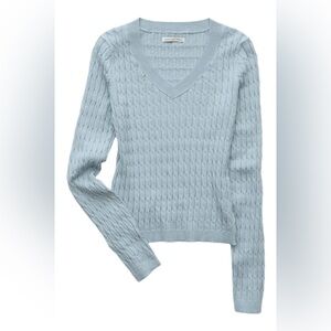 NWT American Eagle Outfitters Fitted Cable Knit V-Neck Sweater